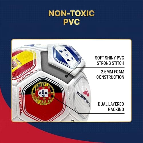 Icon Sports Officially Licensed World Soccer Ball - ISG180BLT White Size 5 — view 4