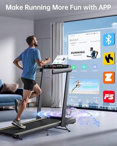 TOPUTURE Walking Pad Treadmill with 12% Incline and Handle Bar, 4 in 1 Folding Treadmill for Home/Office, Under Desk Treadmills Portable Walking Pad with App & Bluetooth Speaker, 0.6-10MPH — view 3