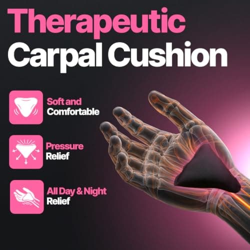 DR. BRACE Adjustable Wrist Brace Night Support for Carpal Tunnel, FSA & HSA Eligible, Doctor Developed, Upgraded with Double Splint & Therapeutic Cushion, Hand Brace for Pain Relief, Injuries, Sprains (S/M Right Hand, Black-Pink) — view 3