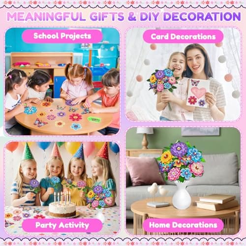 Crafts for 7 8 9 10 11 12 Year Old Girl Gift Ideas: Diamond Painting Gifts for 8-12 Year Old Girls Boys, DIY Butterfly Bouquet Making Diamond Art Kits for Kids Teens Adults Cadeau Fille 8-10 Ans — view 3