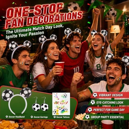 ZhengYuFa 2026 World Cup Soccer Fan Set, Fan Gear for Match Day football headband, Headbands, earrings, tattoo stickers, Theme party, stadium cheering — view 5