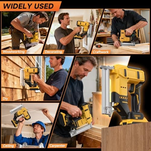 2-in-1 Cordless 18GA Nail Gun & Staple Gun Compatible with Dewalt 20V Max Battery (Not Included), Brad Nailer & Stapler Battery Powered with 1200 Nails/Staples — view 5