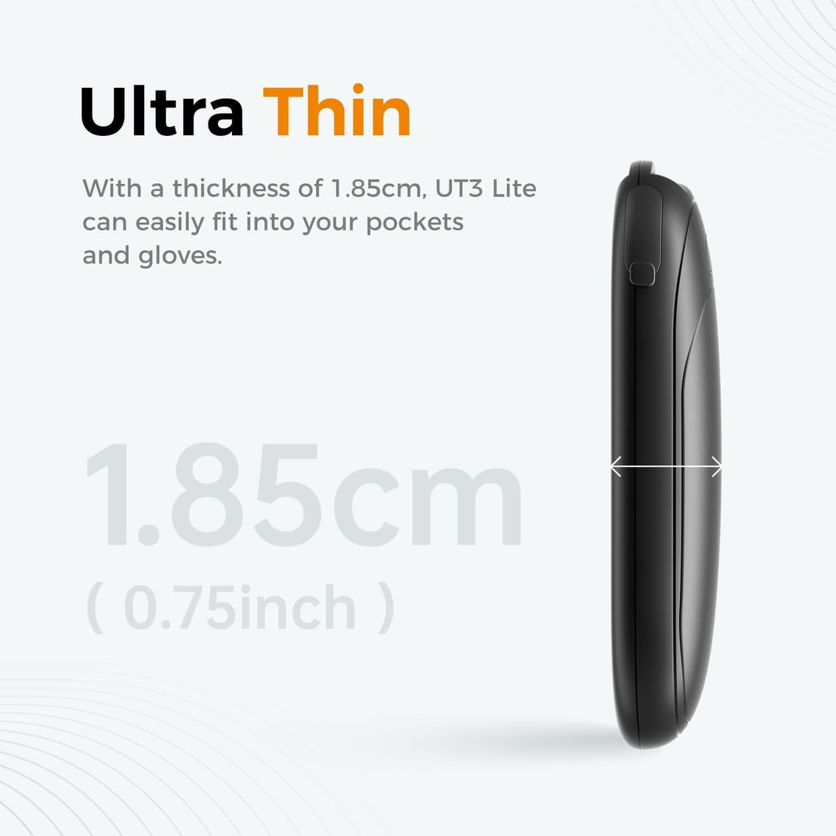 OCOOPA UT3 Lite Rechargeable Hand Warmers 2 Pack, Magnetic Electric Handwarmers Ultra Thin Light Portable for Pocket Gloves,3 Levels Heat, Up to 8 hrs, UL Certified, Tech Gifts for Men, Women — view 5