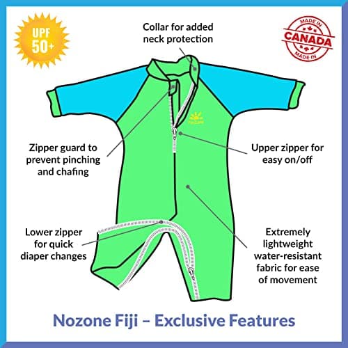 Nozone Fiji Sun Protective Baby Swimsuit in Lime/Aquatic, 12-18 Months — view 2