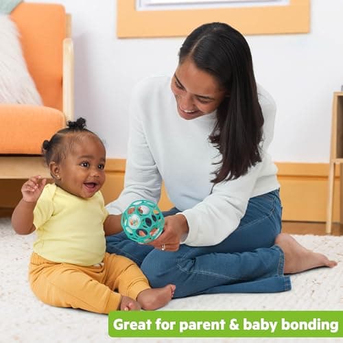 Bright Starts Oball Easy-Grasp Rattle BPA-Free Infant Toy in Teal, Age Newborn and up, 4 Inches — view 5