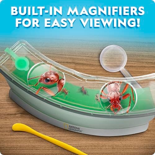 National Geographic Ant Habitat Kit - Light-Up Ant Terrarium with Built-in Magnifiers, Tunnel Starter Tool & More, Ant Activities for Kids, Ant Home, Ant Colony, Ant Habitat, Ant House for Kids — view 3