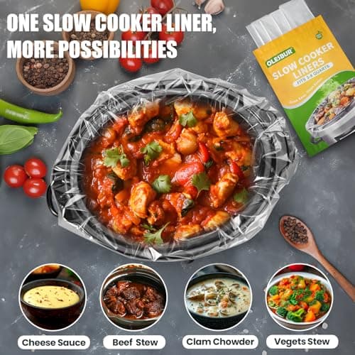 OLESBUR 20 Count Slow Cooker Liners, 13"x21", Fits 3-8 Quarts, Disposable Pot Liners Compatible with Crockpot, Oval Large Size, BPA-Free Cooking Bags, Kitchen Accessories, Cook with Ease — view 5