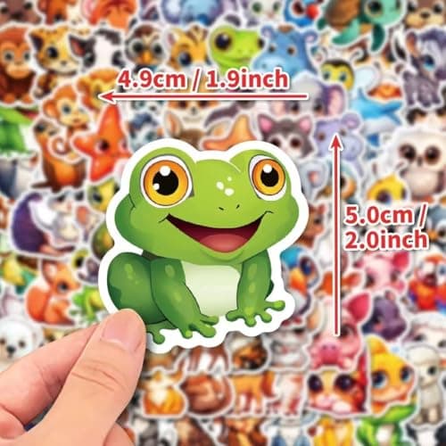 100 Pcs Big Eyes Cute Animal Stickers Bulk for Kids Classroom Boys Girls.Waterproof Vinyl Kawaii Stickers Packs for Water Bottles Phone Laptop Cup.Teacher Reward Sticker Supplies Must Haves — view 2