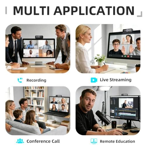XOCLON 1080P Webcam with Microphone, Full HD Streaming Camera, Noise Cancelling, Auto Light Adjustment, USB Plug-and-Play Computer Camera, for Desktop PC or Laptop — view 6