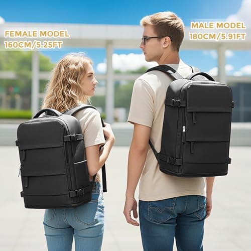 coowoz Travel Backpack For Women Men,Carry On Backpack,Hiking Backpack Waterproof Outdoor Sports Rucksack Casual Daypack Travel Essentials(Black) 25L — view 2