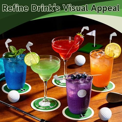 Golf Cocktail Picks, 4.7 IN Fancy Toothpicks for Appetizers, Wooden Fruit Skewers Bamboo Food Sticks for Sandwich, Masters Golf Themed Party Decorations Supplies Drinks Decor Charcuterie Accessories — view 5