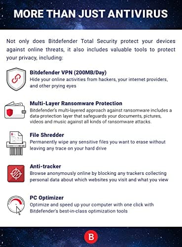 Bitdefender Total Security - 5 Devices | 1 year Subscription | PC/Mac/Android/iOS | Activation Code by Mail — view 4