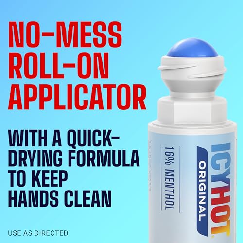 Icy Hot Original Pain Relief No-Mess Roll-On Applicator, Fast-Acting Pain Relief with Max Strength Menthol 16%, Contrast Therapy for Backaches, Joints, Muscle Strains and Arthritis, 2.5 oz — view 6