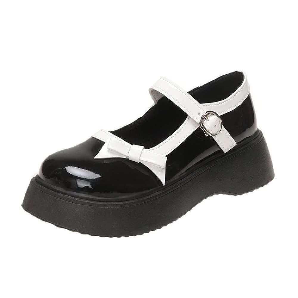 Womens Platform Mary Janes Shoes Sweet Toe Ankle Lolita Gothic Pumps Chunky Patent Leather — view 10