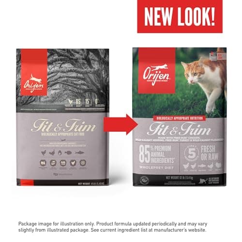 ORIJEN Fit & Trim Grain Free High Protein Premium Dry Cat Food 4lb Bag — view 7