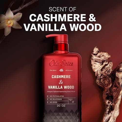 Old Spice Body Wash for Men, The Spice Alchemist Collection, 24/7 Cologne Infused Hydration, No Trade Off Formula, Free of Phthalates Silicones & Dyes, Cashmere + Vanilla Wood Scent, 20 oz — view 3