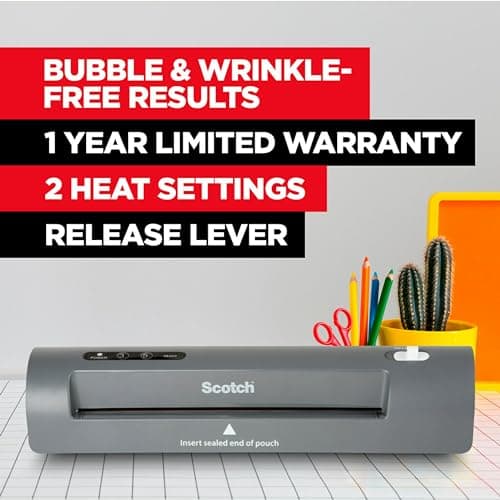 Scotch Thermal Laminator, 2 Roller System for a Professional Finish, Use for Home, Office or School, Suitable for use with Photos (TL901X)