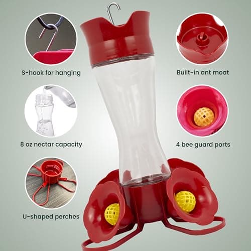 Perky-Pet 203CPBN Outdoor Pinch Waist Glass Garden Décor Hummingbird Feeder — view 2