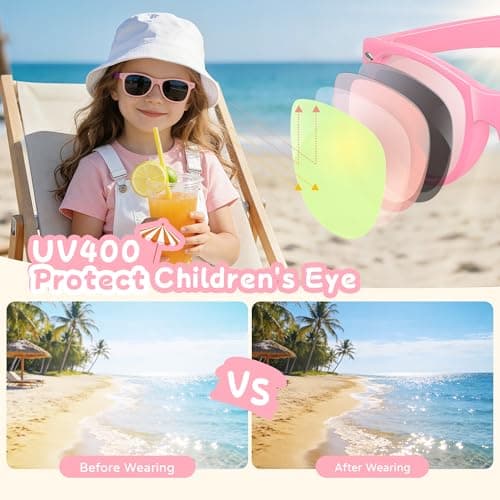 JASPIN Polarized Kids Sunglasses - Toddler Baby Sun Glasses for Girls Boys Age 3-9 with Flexible Frame UV Protection 3 Pack — view 2