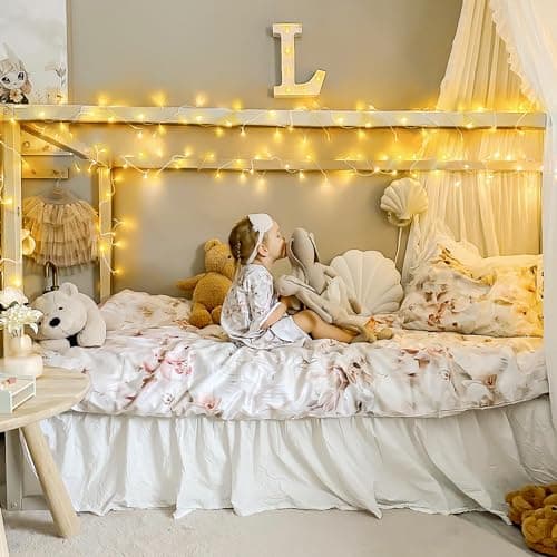 JMEXSUSS Warm White Indoor String Lights for Bedroom, 8 Modes Plug in Twinkle Fairy Lights, 33ft 100LED Christmas Lights Outdoor Waterproof Clear Wire