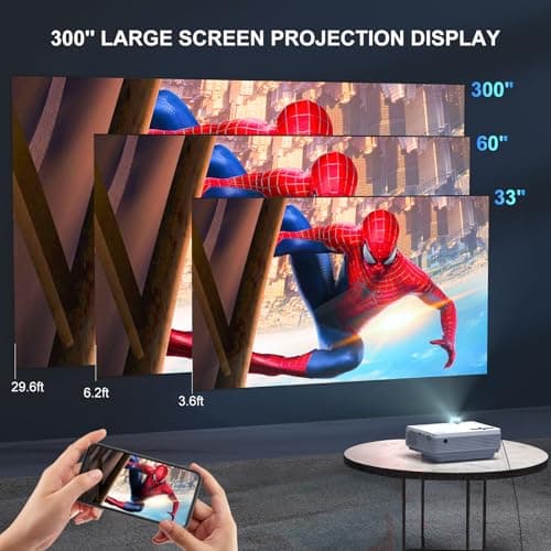 FUDONI Projector with 5G WiFi & Bluetooth, Native 1080P 18000L Portable Movie Projector for Home Theater Outdoor, Built-in Speaker, Compatible with HDMI, USB, AV, Fire Stick, Laptop, iOS, Android, PS5 — view 4