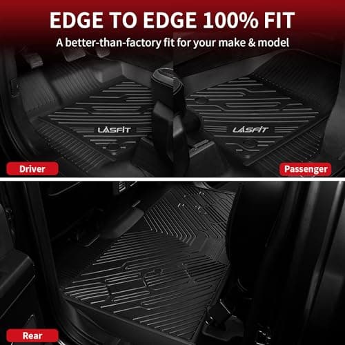 LASFIT 3D Floor Mats for Ford F-150 2015-2025 2026 | F150 Lightning 2022-2026 SuperCrew (Without Fold Flat Storage), Premium TPE All Weather Truck Liners for F150 Accessories, Non-Silp Heavy-Duty Mats — view 4