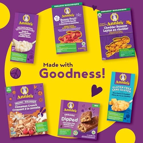 ANNIE'S Cheddar Baked Snack Crackers, Organic, No Artificial Flavours, No Synthetic Colours, Contains Real Cheese and Real Milk Ingredients, 213 Grams Package of Bunny Shaped Crackers — view 7