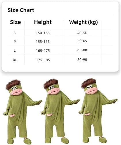 Snuggle Monster Onesie,Silly Onesie Funny Green Monster Hooded Fleece Pajamas Premium Soft Cozy Sleepwear Plush One-Piece Long Sleeves Clothes Green L — view 3