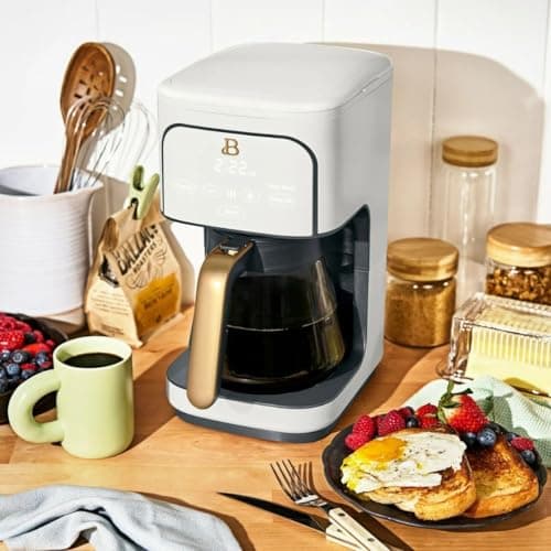 B - 12-Cup Programmable Coffee Maker with Touch Controls, Auto Brew Timer, Reusable Filter, Large Glass Carafe, Countertop Coffee Machine — view 6