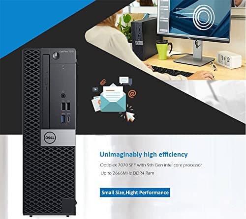Dell OptiPlex 7070 SFF Desktop Computer PC, Intel 8 Core i7-9700 3.0GHz up to 4.70GHz,32GB DDR4 Ram New 1TB NVMe M.2 SSD,AX210 Built-in WiFi 6E,Windows 11 Pro, Wireless Keyboard & Mouse (Renewed) — view 5