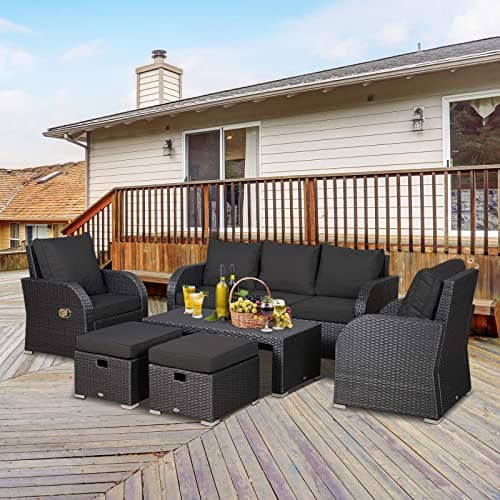 NettyPro Outdoor Cushion Slipcovers Waterproof 4 Pack Patio Chair Seat Cushion Covers with Zipper and Tie, 24 x 22 x 4 Inch, Replacement Cover Only, Black — view 5