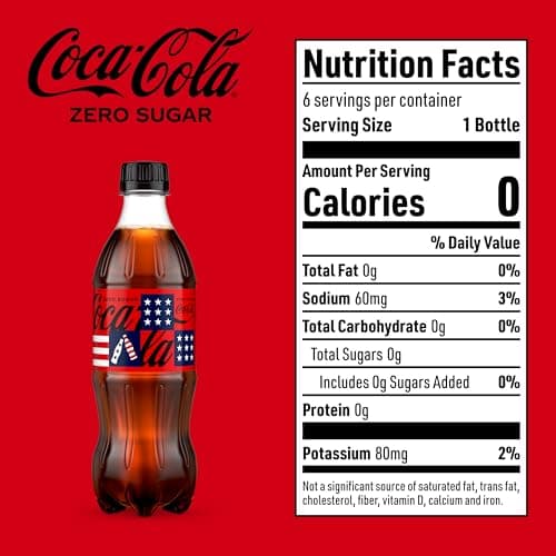 Coca-Cola Zero Sugar Soda Soft Drink Bottles, 16.9 fl oz, 6 Pack