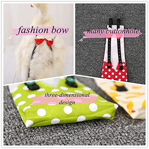 Chicken Duck Goose Diaper Washable Pet Bow Tie Diapers for Hens Roosters Poultry 1 Pack (M, Green) — view 3
