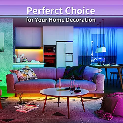 Tenmiro Led Lights for Bedroom 100ft(2 Rolls of 50ft) Smart Music Sync Color Changing LED Strip Lights with App and Remote Control RGB LED Strip, LED Lights for Room Home Party Decoration — view 5