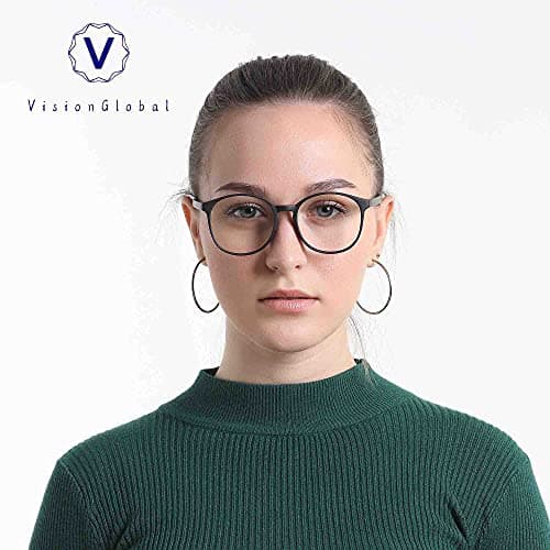 Blue Light Blocking Glasses for Women, Anti Eyestrain, Computer Reading, TV Glasses, Stylish Square Frame, Anti Glare (Black, 3.25 Magnification) — view 4