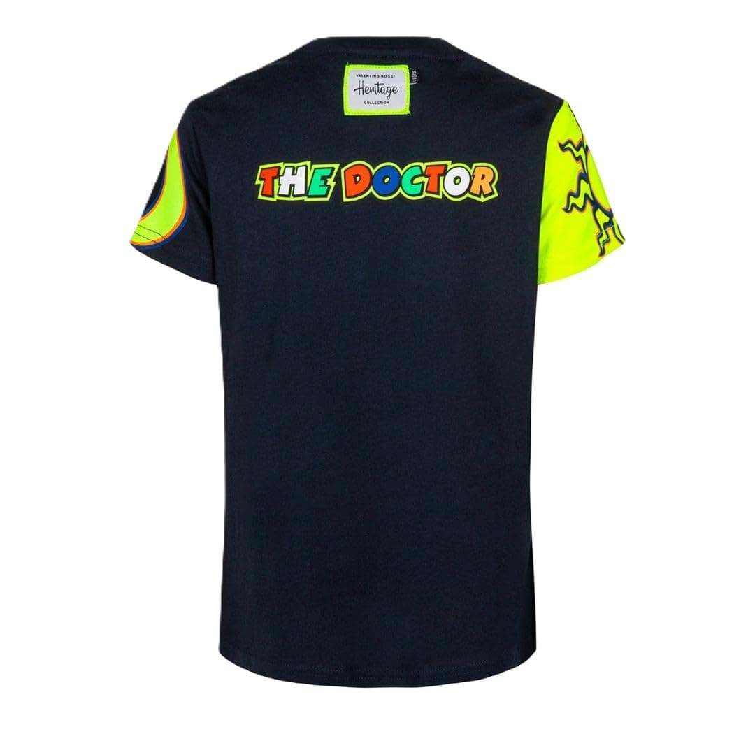 Valentino Rossi Camiseta Sole Luna The Doctor Heritage para Niño, Azul Moto GP — view 2
