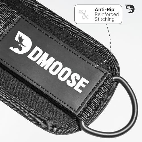 DMoose Ankle Straps for Cable Machines for Kickbacks, Glute Workouts, Leg Extensions, Curls, and Hip Abductors for Men and Women, Adjustable Ankle Strap with Double D-Rings and Neoprene Support — view 4