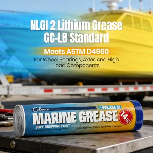 Calvana Marine Grease Tube 14Oz, Waterproof High Temperature Wheel Bearing Grease Lubricant, NLGI 2 Grade, for Boat Trailer Bearings, Grease Gun, Automotive, Truck, RV — view 3