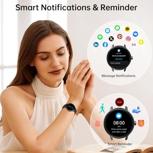 Smart Watch for Women Men(Answer/Make Calls), Fitness Tracker Built-in AI Voice, 1.27" HD Smartwatch with Heart Rate/Sleep/Step/SpO2 Monitor, 100+ Sports Modes, IP68 Waterproof Watch for Android iOS — view 2