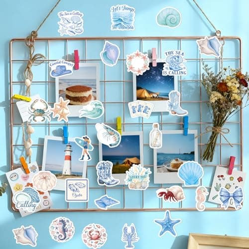 Vemfare Beach Coastal Summer Stickers - 100 Pcs Beachy Aesthetic Water Bottle Stickers, Ocean Waterproof Scrapbook Sticker, Vinyl Decals for Luggage Laptop Journal — view 4