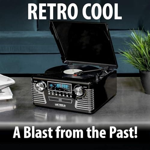 Victrola Haley - Retro Bluetooth Record Player with CD Player - Red — view 4
