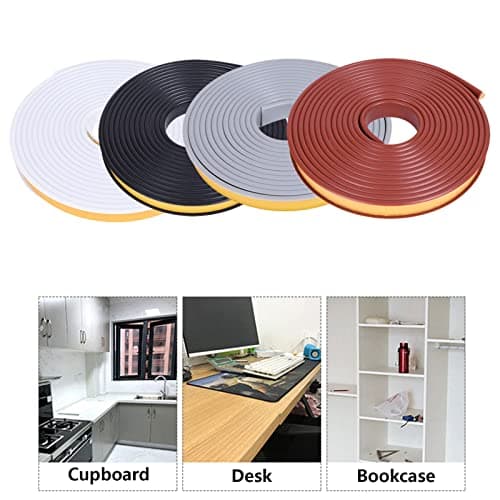 U-Shape Edge Banding, 16.4ft Self Adhesive Veneer Edging,TPE Flexible Furniture Edge Protector for Cabinet Repair Furniture Restoration (32MM, White) — view 3