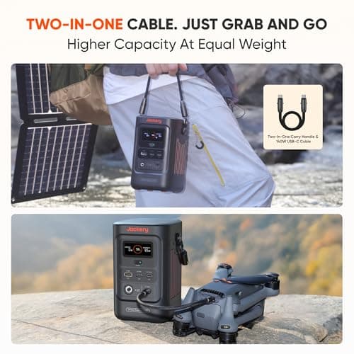 Jackery Explorer 240D Power Bank, 256Wh LiFePO4 Battery Portable Power Station, 200W DC Output with 40W Air Solar Panel — view 5