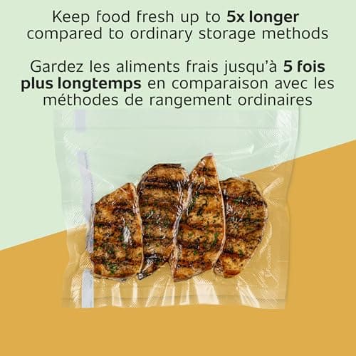 FoodSaver Custom Length Vacuum Sealer Bags Multipack, 5 Count Rolls for Airtight Food Storage and Sous Vide - Compatible with FoodSaver, 8 (2 Pack) and 11 (3 Pack) — view 2