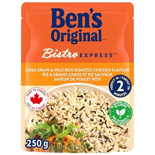 BEN'S ORIGINAL BISTRO EXPRESS Long Grain & Wild Rice Roasted Chicken Flavour, Side Dish, 250g Pouch