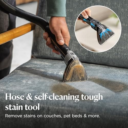 BISSELL Revolution HydroSteam Carpet Cleaner, Upright Deep Cleaner, HydroSteam Technology, 4-inch Self-Cleaning Tough Stain Tool & Formulas Included, 4123 — view 5