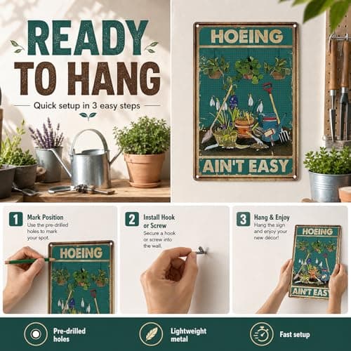 Artlunar Funny Garden Sign Outside Decor - Humorous Gardening Gift for Women Enthusiasts, 12" x 8" (980) — view 4