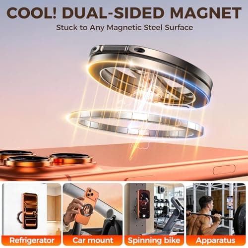 ZBHISHE Magnetic Phone Ring for MagSafe Grip [Dual-Sided Magnetic] [Magnet Phone Stand Grip Compatible with Car Mounts] Mag Safe Accessory for iPhone 17/16/15/14/13 Pro Max Plus, Grey — view 3