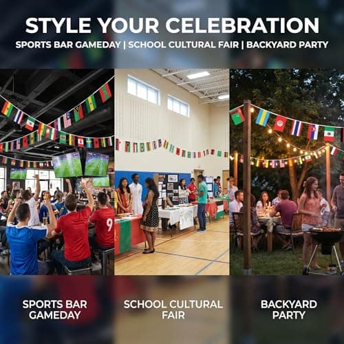 MAGICLULU 100 Countries String Flag Banner 82FT, International World Flags Bunting for Theme Party,Bars,School,Garden,Sports Game Events,Grand Opening,Classroom,Cultural Festival Decor — view 3