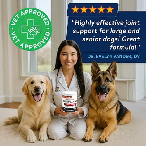 Advanced Glucosamine for Dogs w/Green Lipped Mussel, Collagen & Chondroitin - Max Strength Hip and Joint Supplement for Dogs - Joint Pain Relief - Large & Small Breed - Bacon - 120Ct — view 2